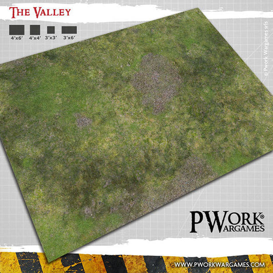 PWork - The Valley - Wargames Terrain Mat - 3X4'