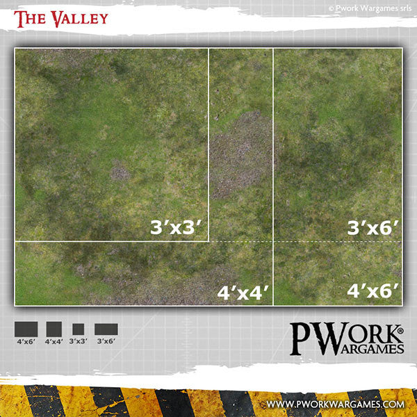 PWork - The Valley - Wargames Terrain Mat - 44X30"