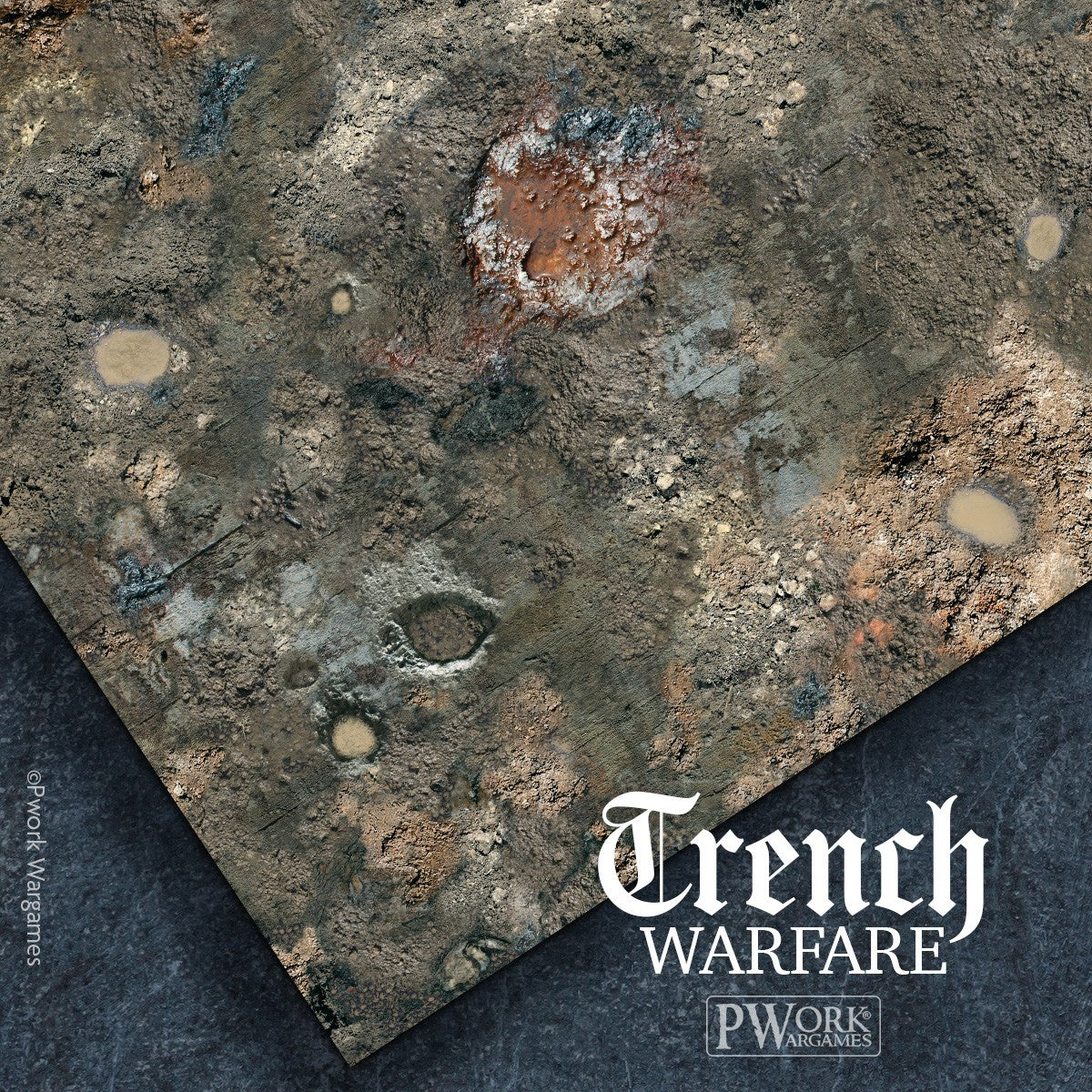 PWork - Trench Warfare - Wargames Terrain Mat - 4X4'