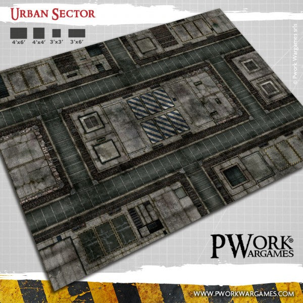PWork - Urban Sector - Wargames Terrain Mat - 44X90