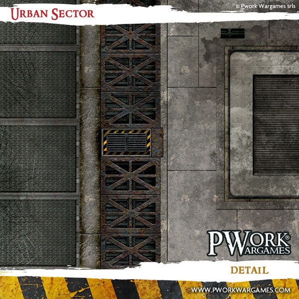 PWork - Urban Sector - Wargames Terrain Mat - 3X4'