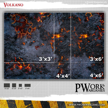 PWork - Volkano - Wargames Terrain Mat - 4X6'
