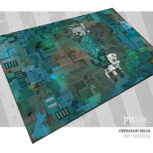 PWork - Operation Delta - Wargames Terrain Mat - 44X90