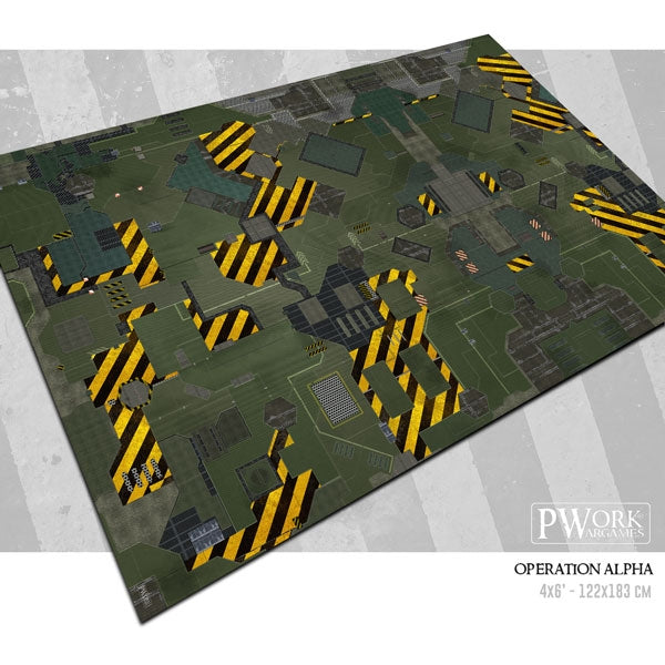 PWork - Operation Alpha - Wargames Terrain Mat - 3X6'