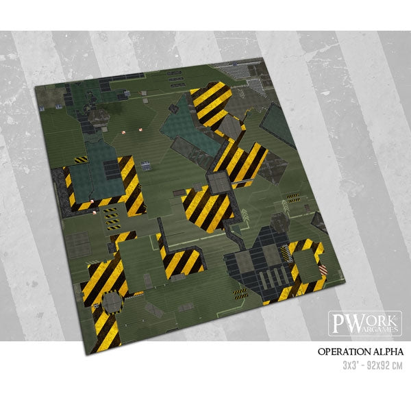 PWork - Operation Alpha - Wargames Terrain Mat - 3X6'