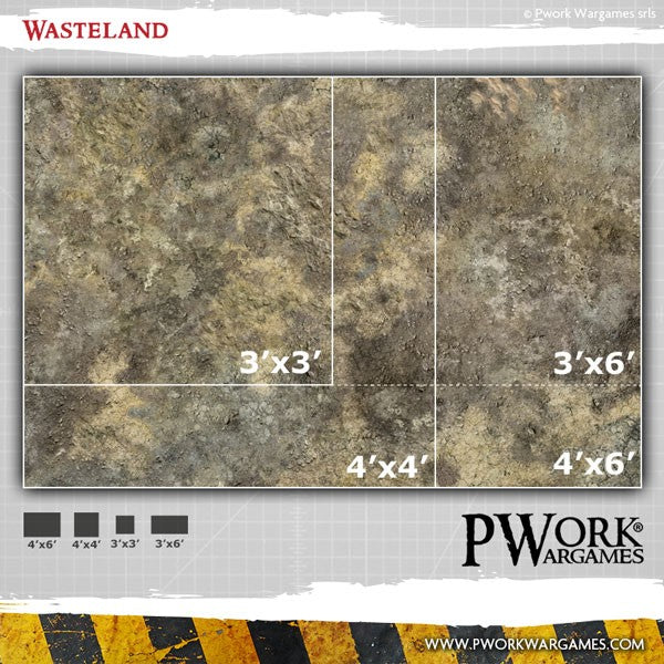 PWork - Wasteland - Wargames Terrain Mat - 3X6'